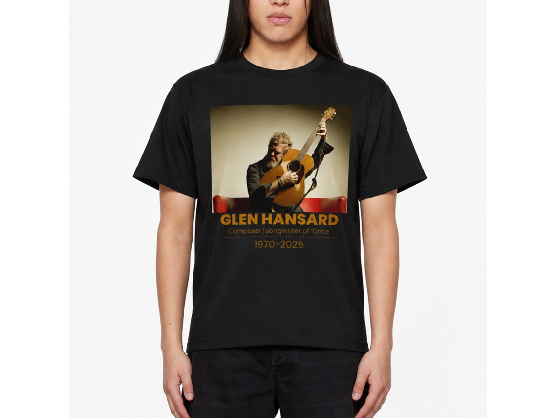 Rockinstone Guitar Retro Glen Hansard 1970 - 2026 T-shirt Size:s