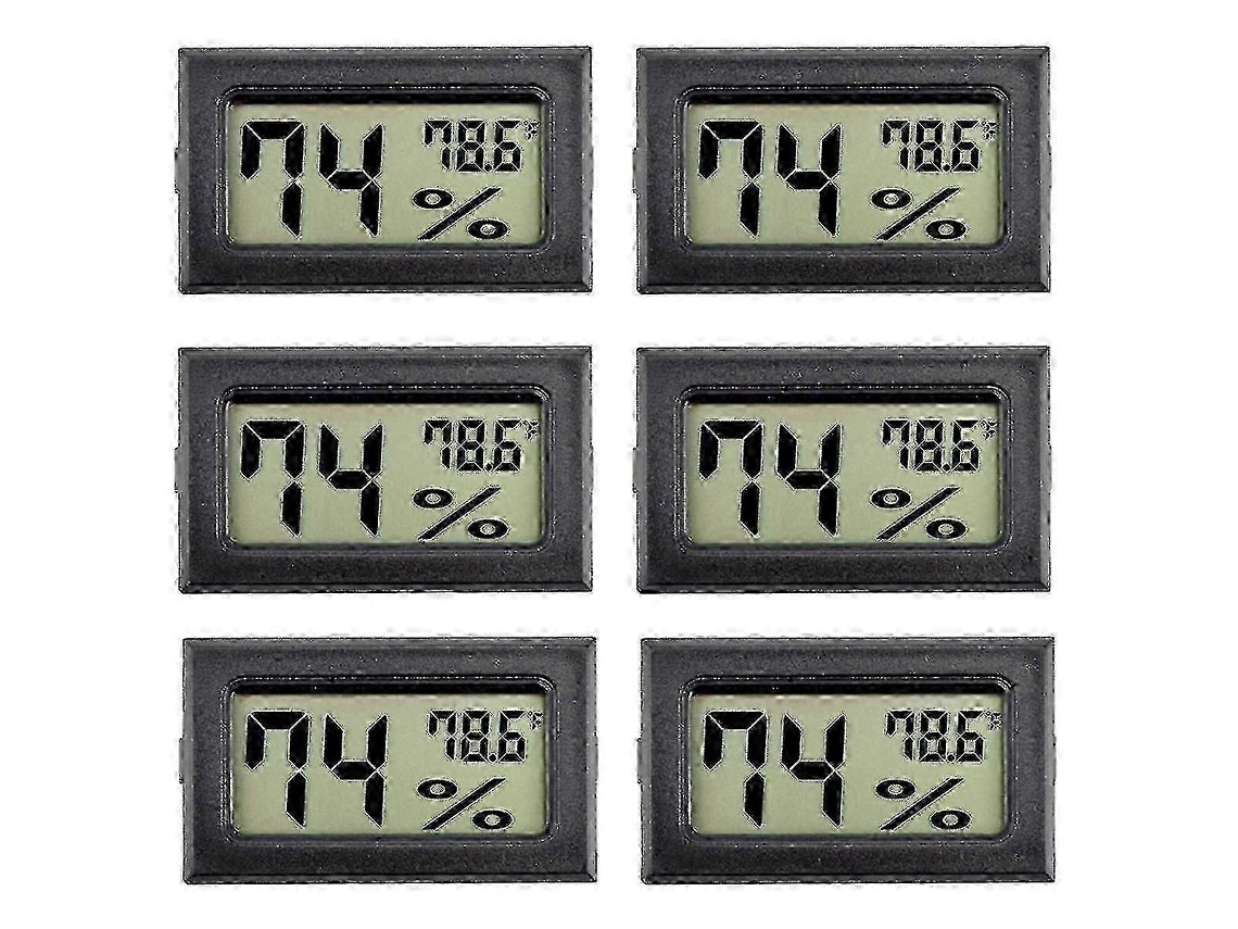 6pack Mini Higrômetro Digital Termômetro Medidor De Umidade Interna