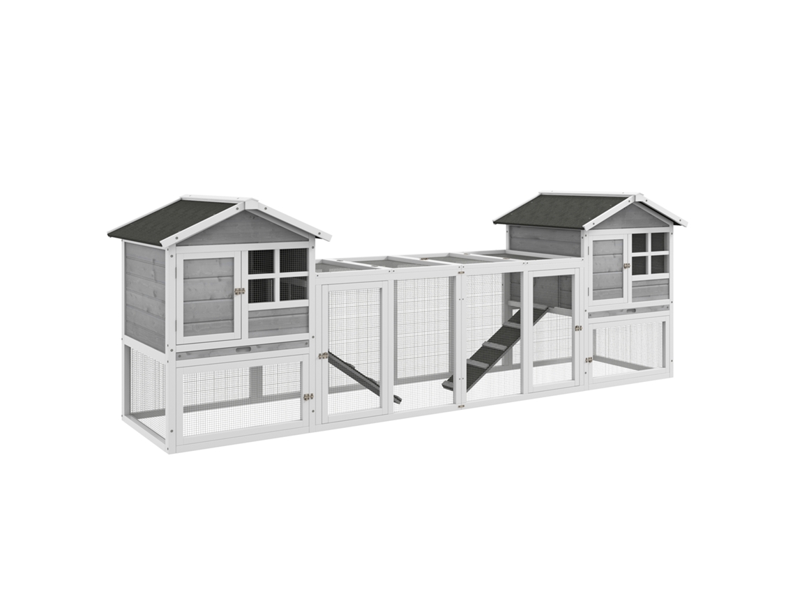 Gaiola para pequenos animais com 2 poleiros e 3 portas para pássaros pequenos 60x41x41cm preto