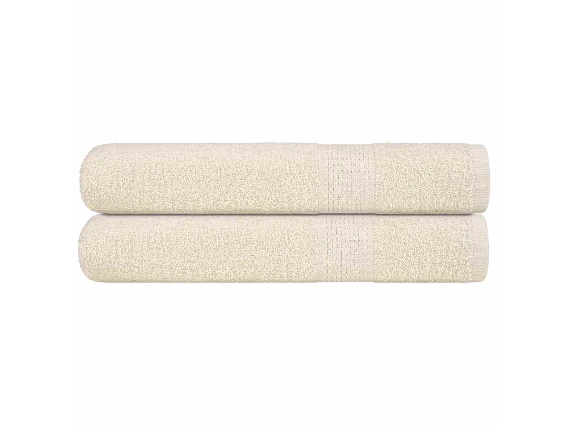 Vidaxl Toalhas Frogn 2 Pcs 100x200 Cm 360 G/m² Creme