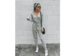 Monos Slim Fit Para Mujeres Europeas Y Americanas De Cashmere Color Gris Claro Talla S-m-l-xl-2xl M Cinza Claro