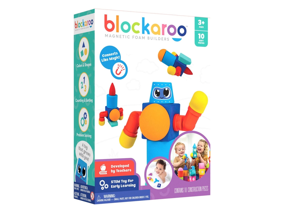 Blocos De Espuma Magnéticos Em Formato De Robô, Brinquedo De Montar Para Banho, 10 Peças Blockaroo
