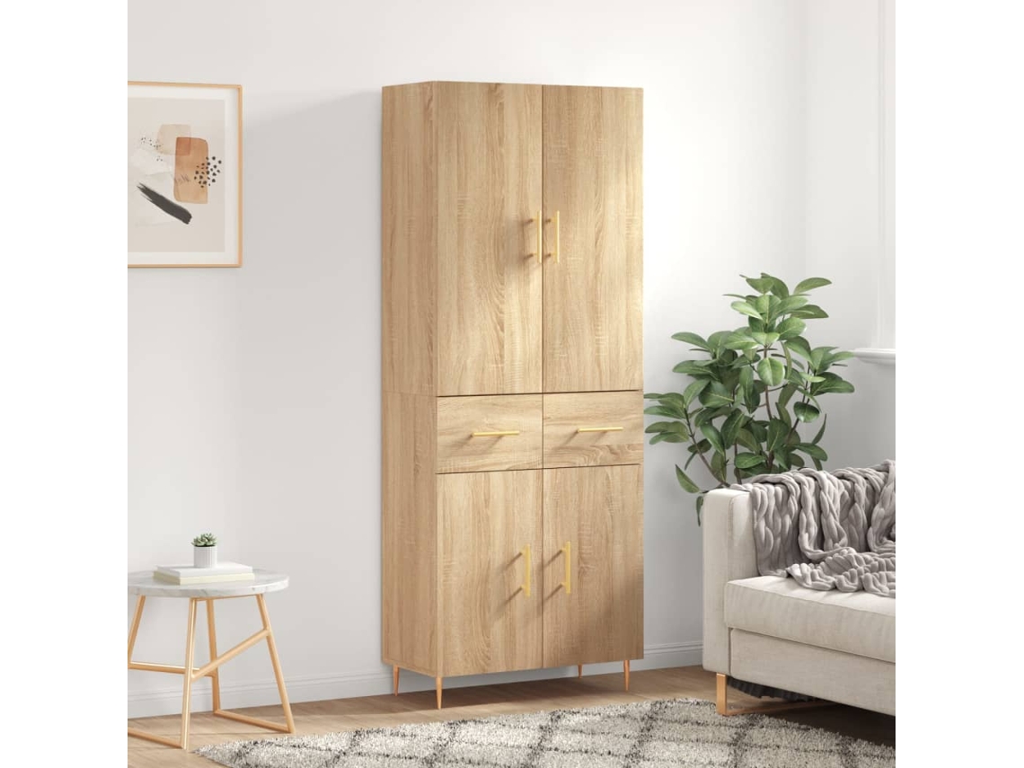 Vidaxl Armário Alto 69,5x34x180 Cm Derivados De Madeira Cor Sonoma