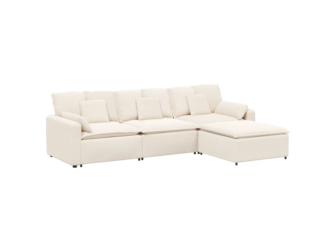 Sofá Modular Vidaxl Creme Tecido