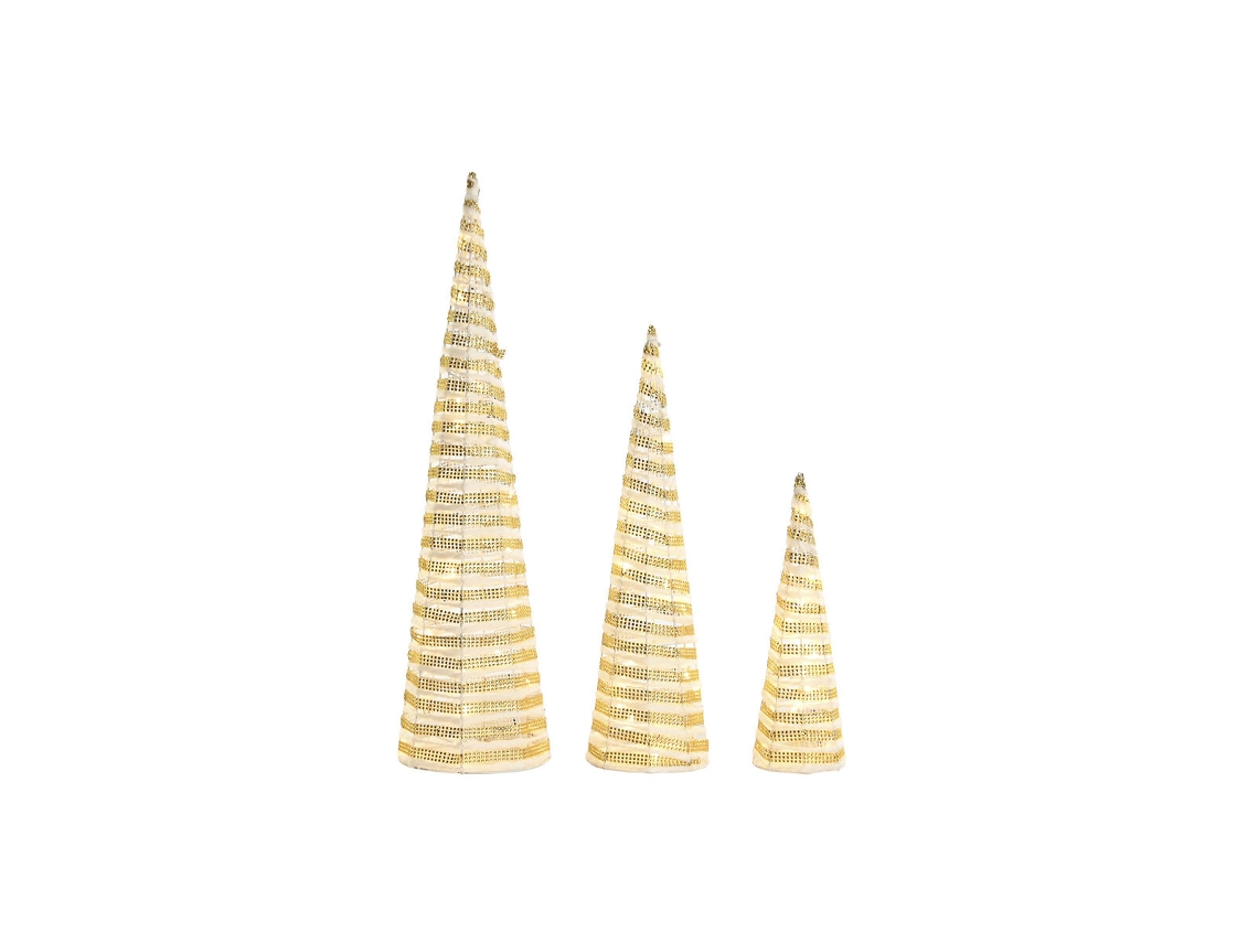 Adorno Natalcio Dkd Home Decor Branco Dourado 20 X 20 X 80 Cm (3 Peas)