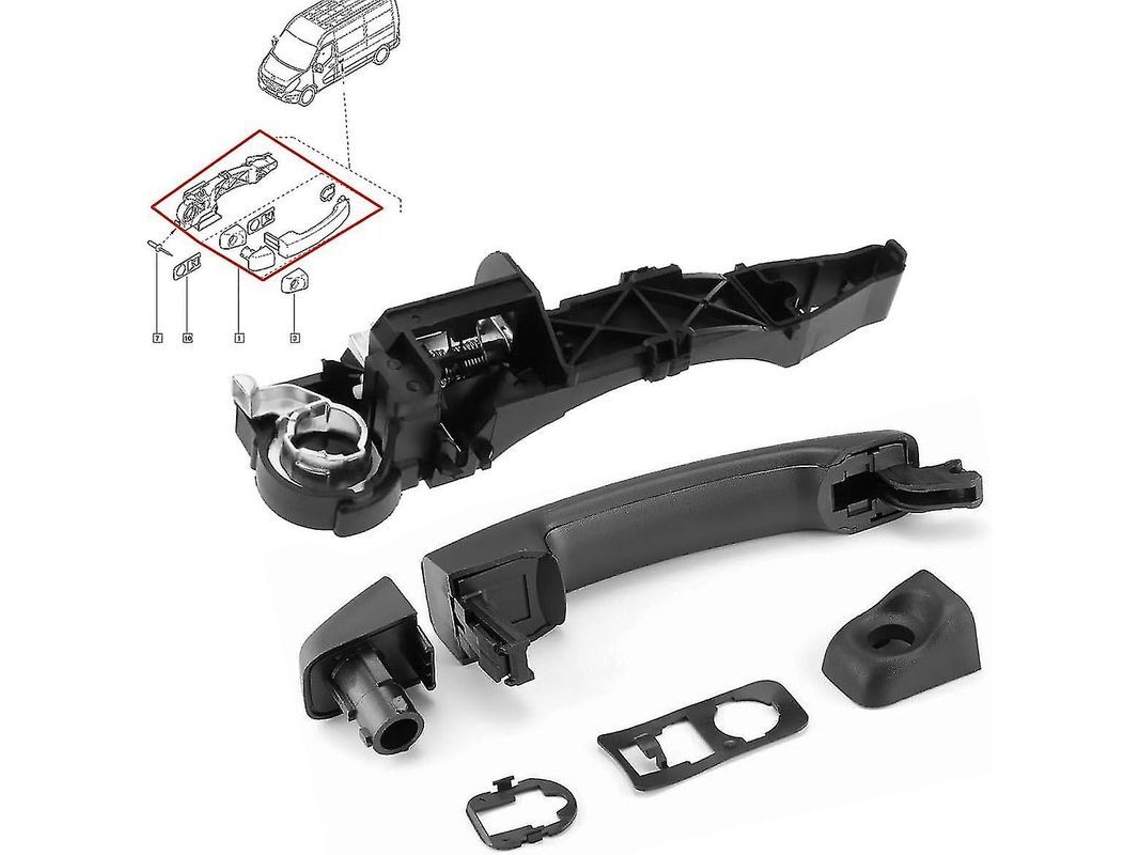 Mango Exterior Izquierdo Com Suporte Para Renault Master Mk3 Vauxhall Movano Nissan Nv400 2010-2016