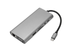 Hub Usb C 11 Em 1 Adaptador De Expansão Dock Type C Com Transmissão Vga Pd 5gbps