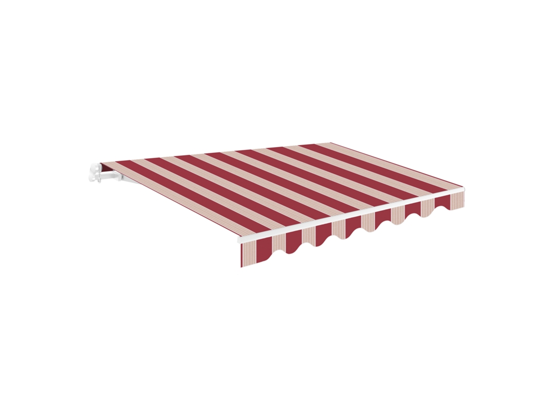 Lona para Toldo WASABI 4x2,5m, poliéster 280G/m², grená/bege, com faldão ondulado