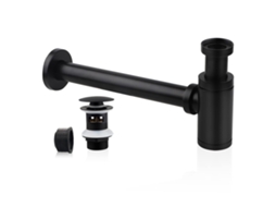 Sifão De Aço Inoxidável Para Lavatório,1 1/4 X 32mm,tubo Ajustável Universal,preto Drenagem Para Banheiro Btforus