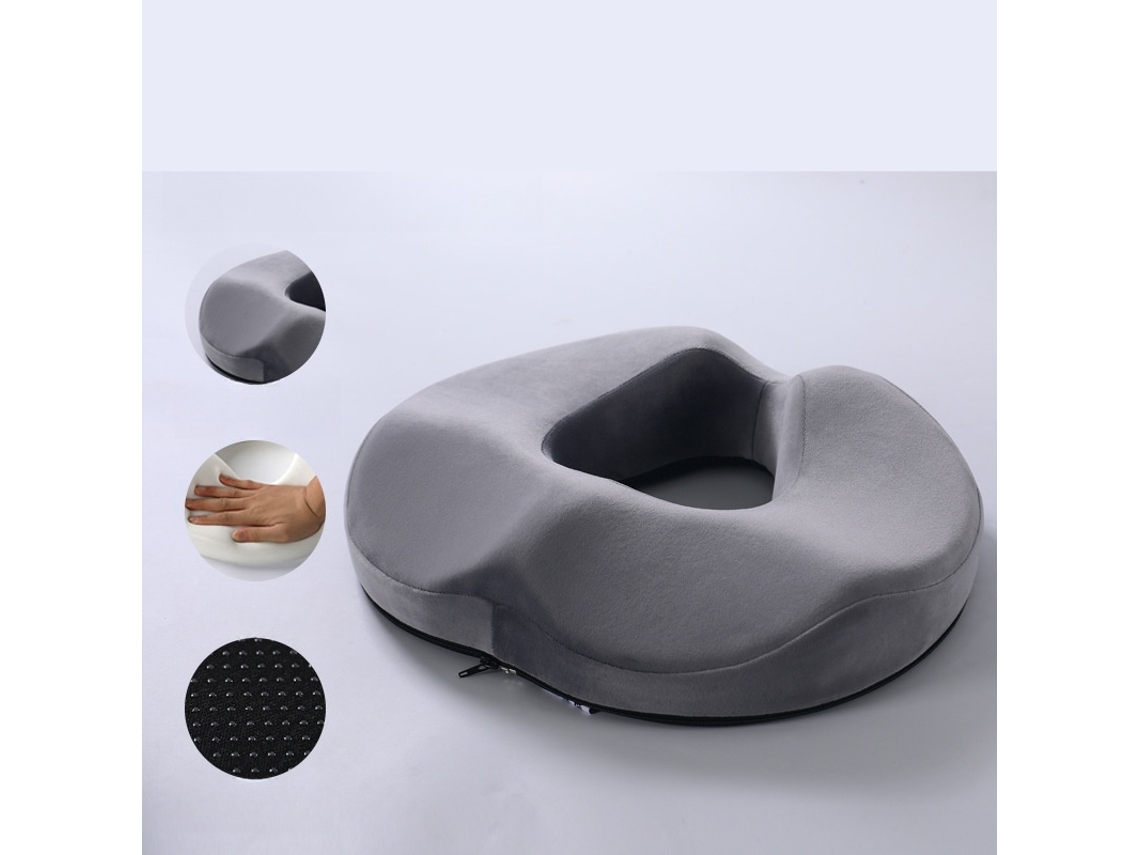 Almofada De Assento Ergonómica Em Espuma Viscoelástica, Cinzento Elysve