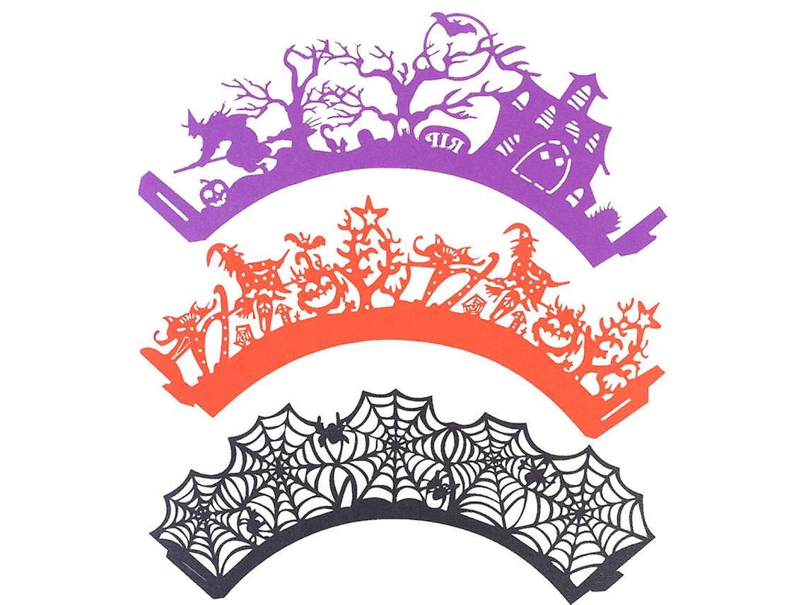 3 Unidades de Envoltório de Bolo para Decorações de Halloween ALLINLESS