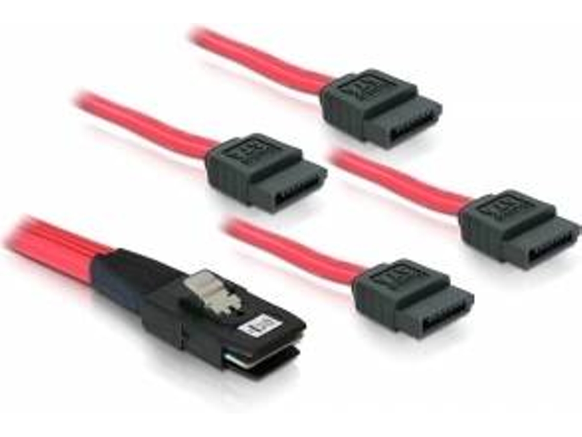 Cabo de Dados DELOCK (SATA - 1 m - Vermelho)