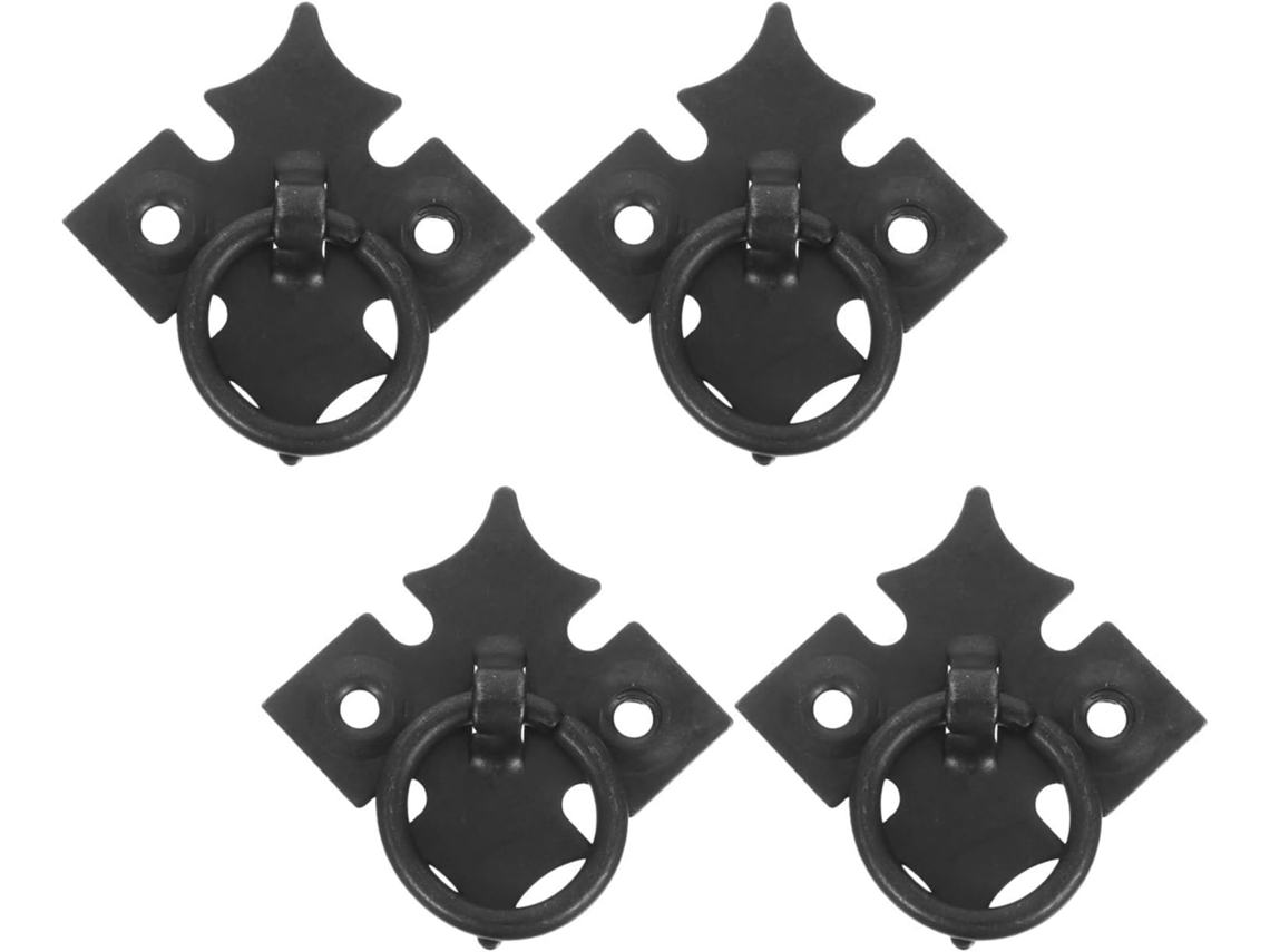 Homoyoyo Conjunto De 4-puxadores Antigos Para Cômoda, Estilo Vintage, Em Ferro Preto, Com Formato Redondo De Trevo