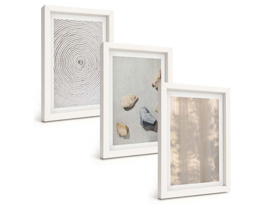 Composição De Quadros Na Parede Texturas Naturais Boho, Estruturas Moldura Branca Imagens Para Um Quarto Infantil Espelharte (3 Peças 20x30 Cm)