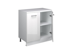 Armário Extensão Branco Alto Brilho 2 Portas 80 X 46 Cm VICCO