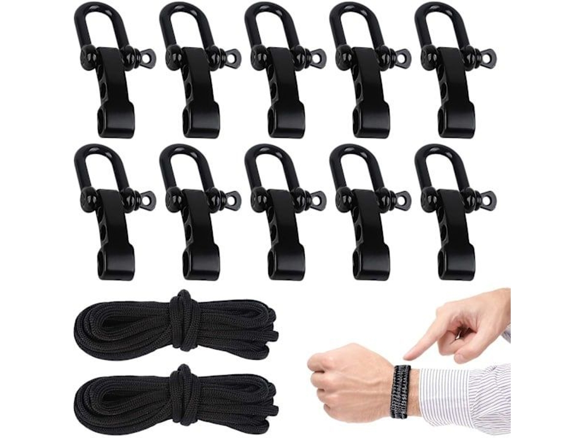Pulseira de Paracord, com 10 Fivelas para Confecção de Pulseira de Sobrevivência Ajustável, Ideal para Caminhadas BRILVIBERA