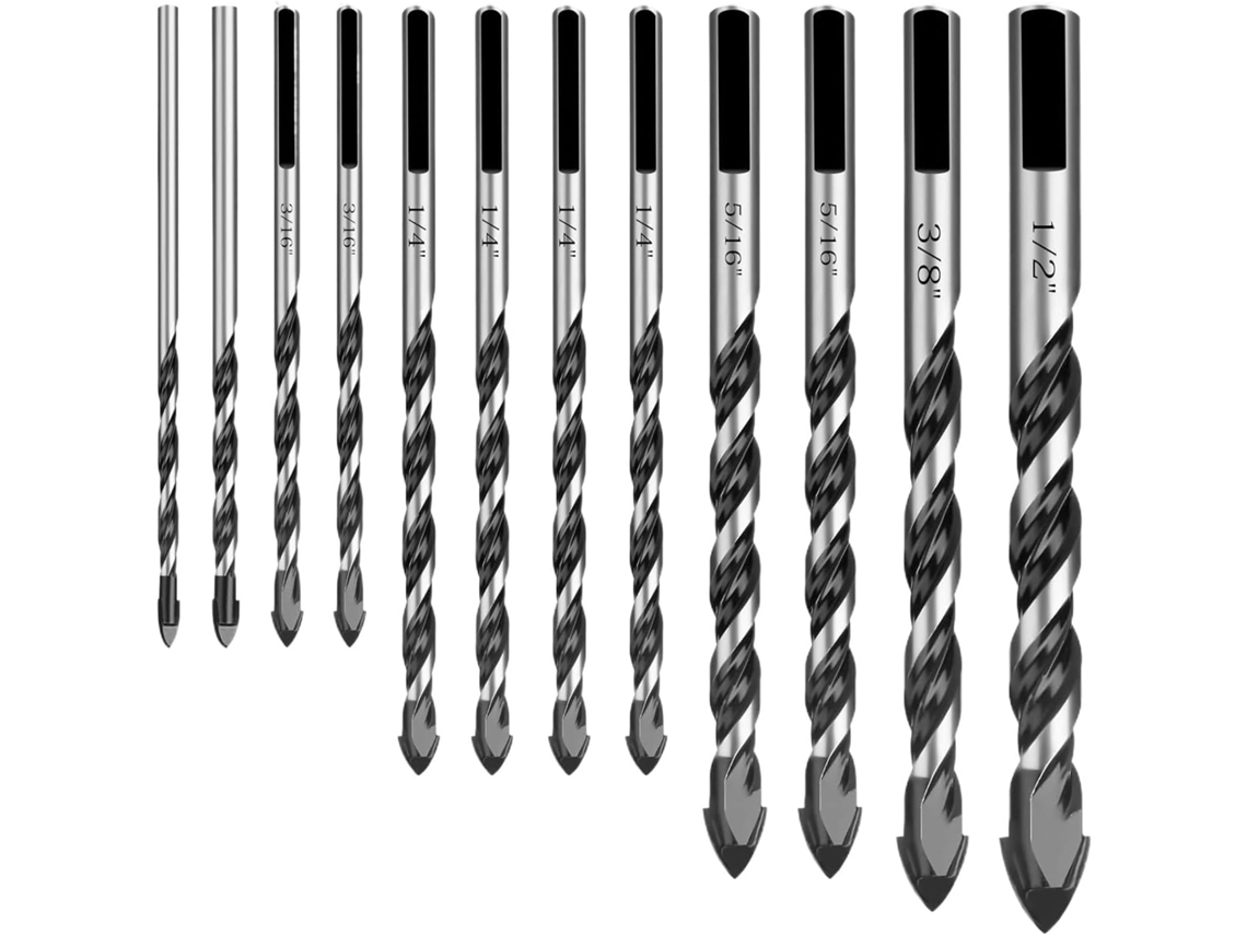 Conjunto 12 Brocas para Alvenaria CHABERLU de 1/8 a 1/2 polegadas