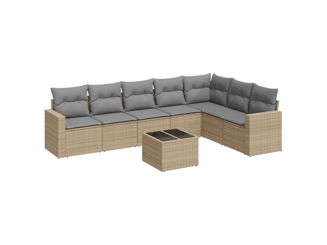 Garden Sofa Set, Garden Sofa Sets Vidaxl Bege Rattan / Vime (n/a)