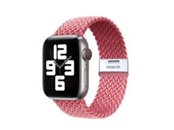 Bracelete Pulseira Entrançada Flexível para Apple Watch Series 5 40Mm Rosa
