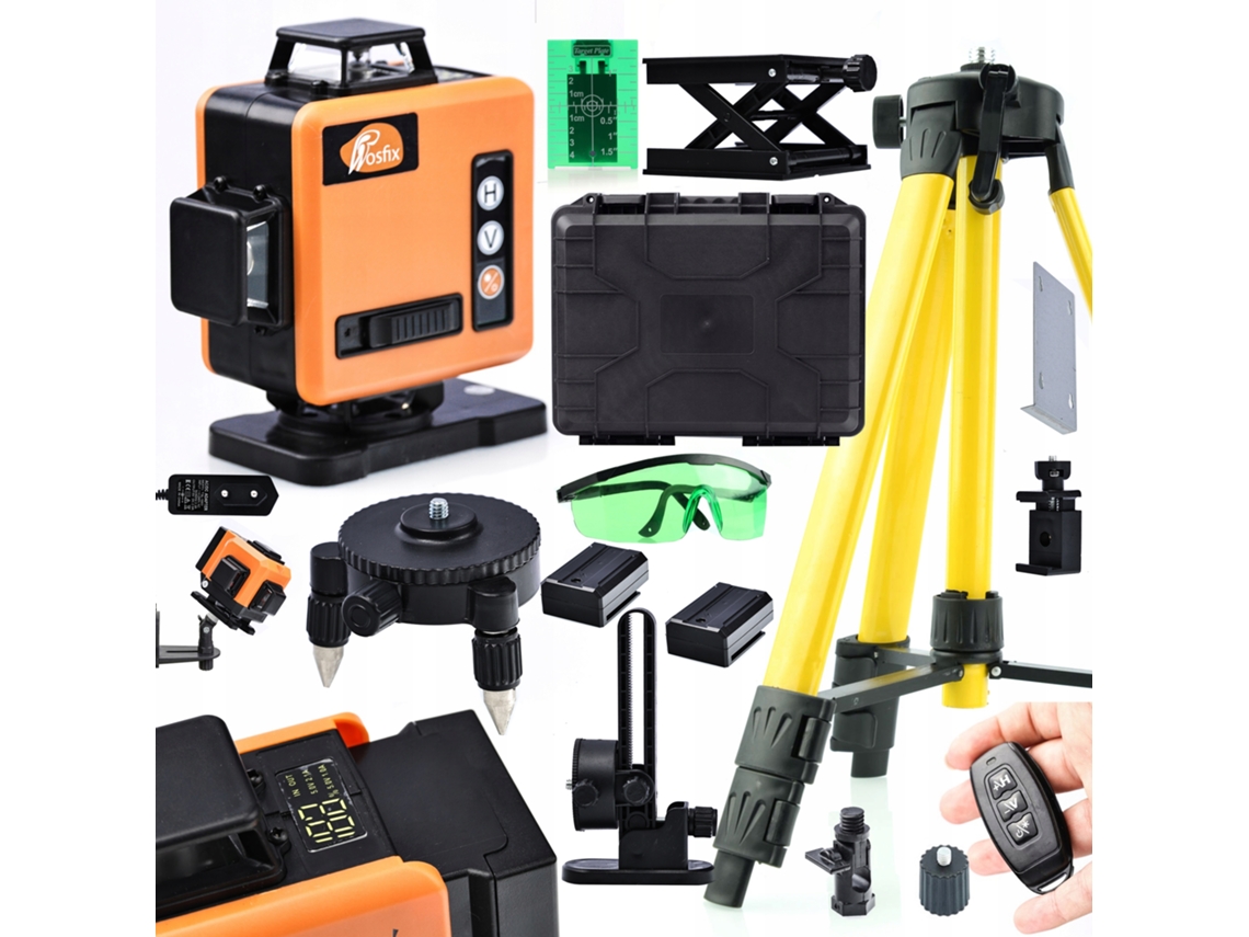 Medidor De Distância A Laser Orange Tiger Rot16l, L, 16 Linhas 360°| Ip54| Pacote Máximo Com 14 Peças| Autonivelante