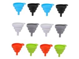 Conjunto De 12 Mini Funis Silicone, Dobráveis E Extensíveis