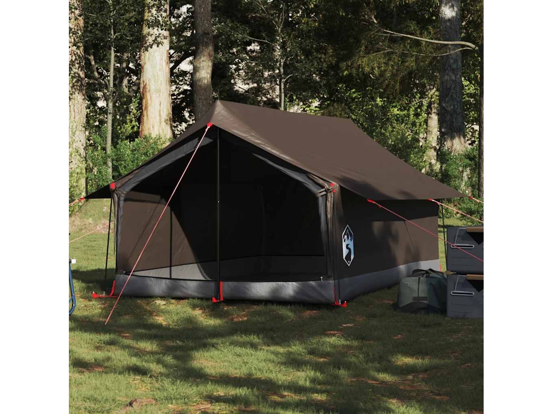 Vidaxl Tenda De Campismo Para 2 Pessoas Tecido Impermeável Castanho
