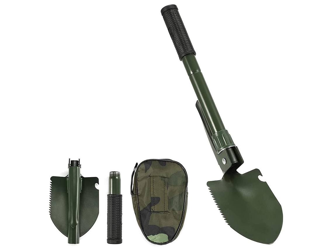 Pá Business Dobrável Multifuncional de Aço Carbono para Camping, Sobrecarga, com Bolsa de Armazenamento
