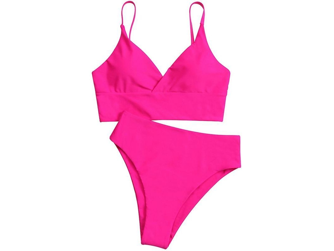 2026 conjunto de Bikini para Mulher, Traje de Banho Triangular Sexy de Cor Solida com Bicos Removíveis