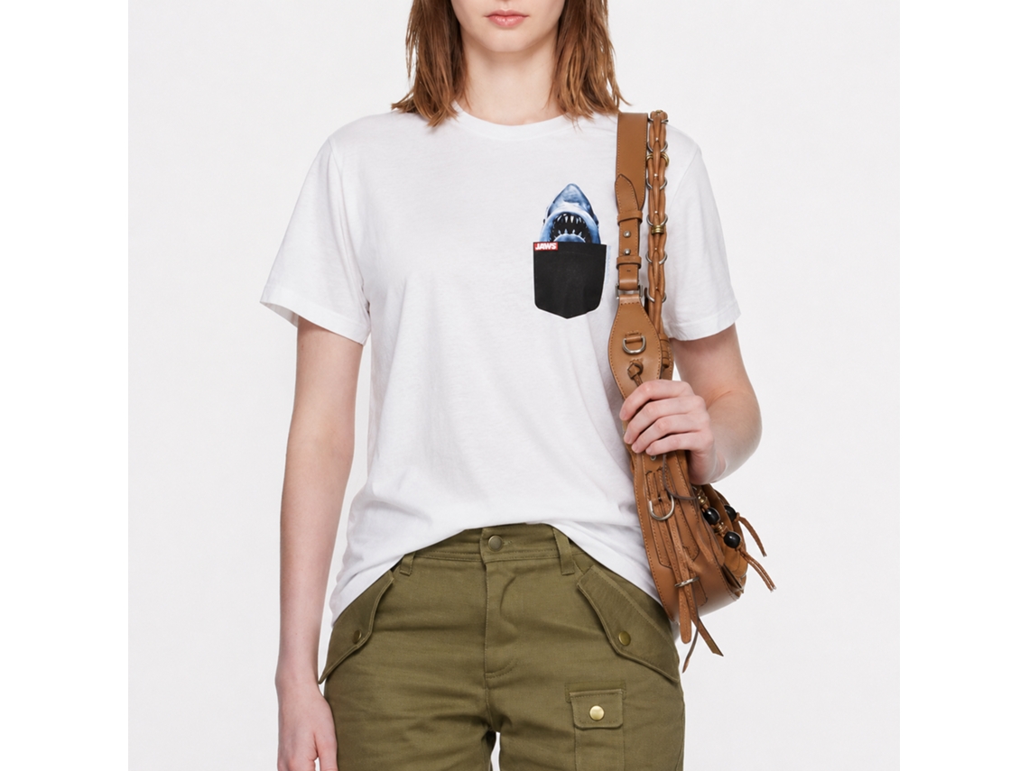 Rockinstone Jaws Movie Jp White Adult T-shirt Size:xl