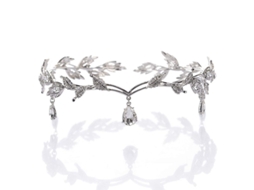 Diadema De Hoja Con Piedras Brillantes Para Novias, Arete De Cristal, Accesorio Para El Cabello, Adecuado Para Bodas Y Fiestas
