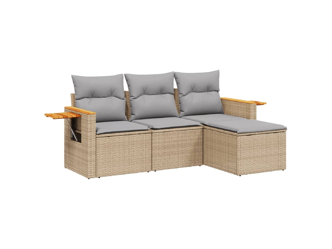 Garden Sofa Set, Garden Sofa Sets Vidaxl Bege Rattan / Vime (n/a)