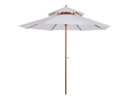 GUARDA SOL DE MADEIRA SINI TECH STORE creme, dupla cobertura, 300cm
