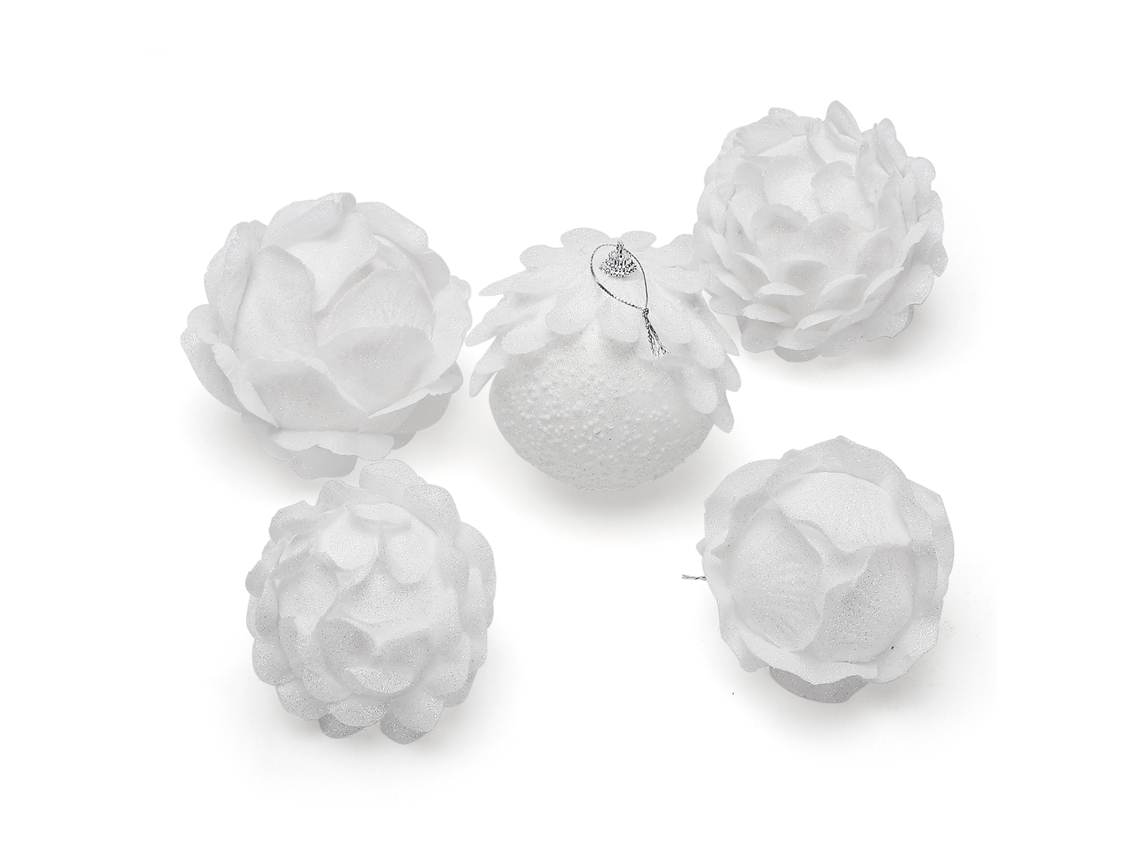Laxiscreed Pacote De Decorações Natalinas Com Bolas De Espuma Com Glitter Para Árvores De Natal Branca