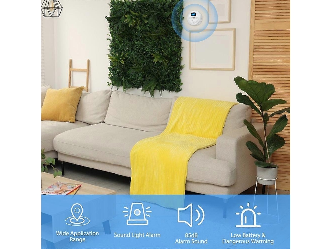 Lurelia Detector De Gás Natural E Co 2 Em 1, Com Visor Lcd, Alarme De Vazamento, Bateria Substituível, Para Casa E Escritório
