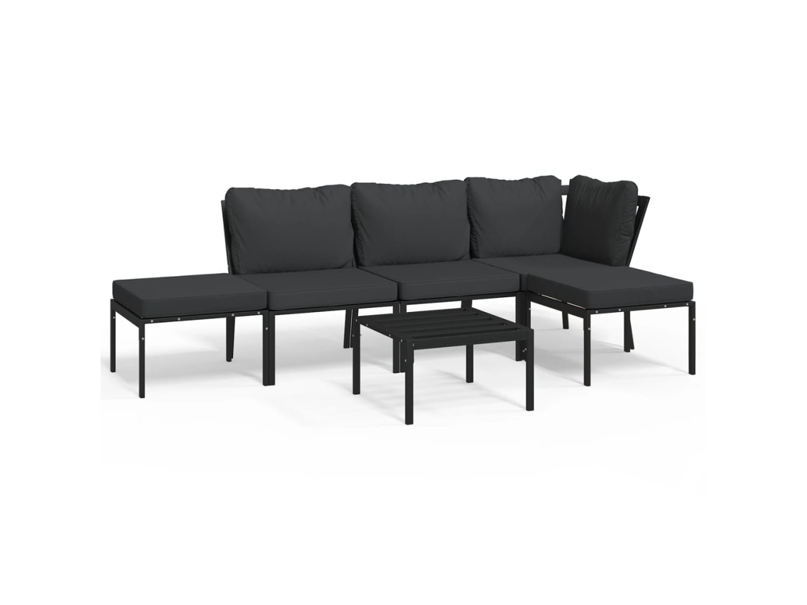 Garden Lounge Set, Garden Lounge Sets Vidaxl Preto Aço (n/a)