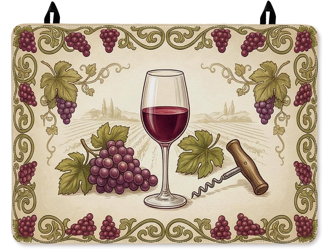 Capa Para Suporte de Vinhos Fogão Elétrico, Saca Rolhas Clássico Rústico, Bêbado, Antiderrapante, Para Ampliar Ou