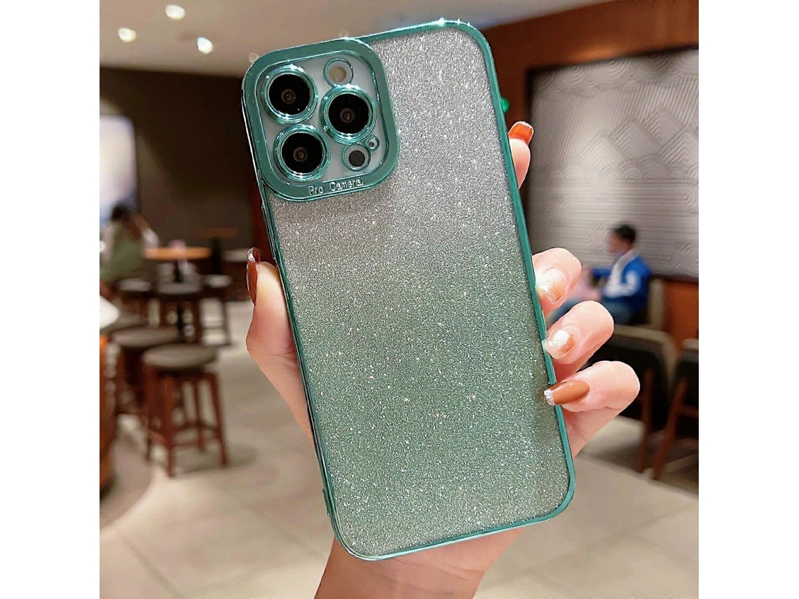 Capa De Tpu Com Glitter E Gradiente De Alta Transparência Para Iphone 14 Pro
