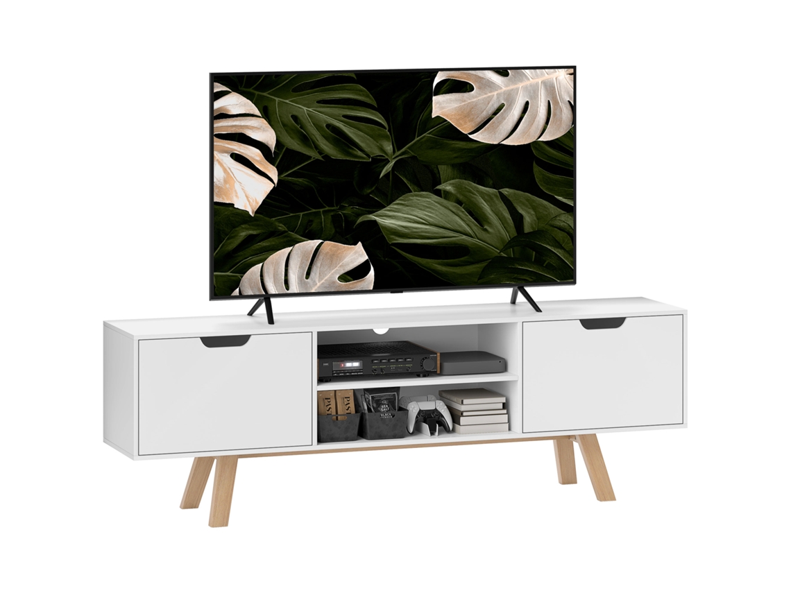Rack para Tv com Gavetas e Nichos Abertos Mdf Branco ZACHARY