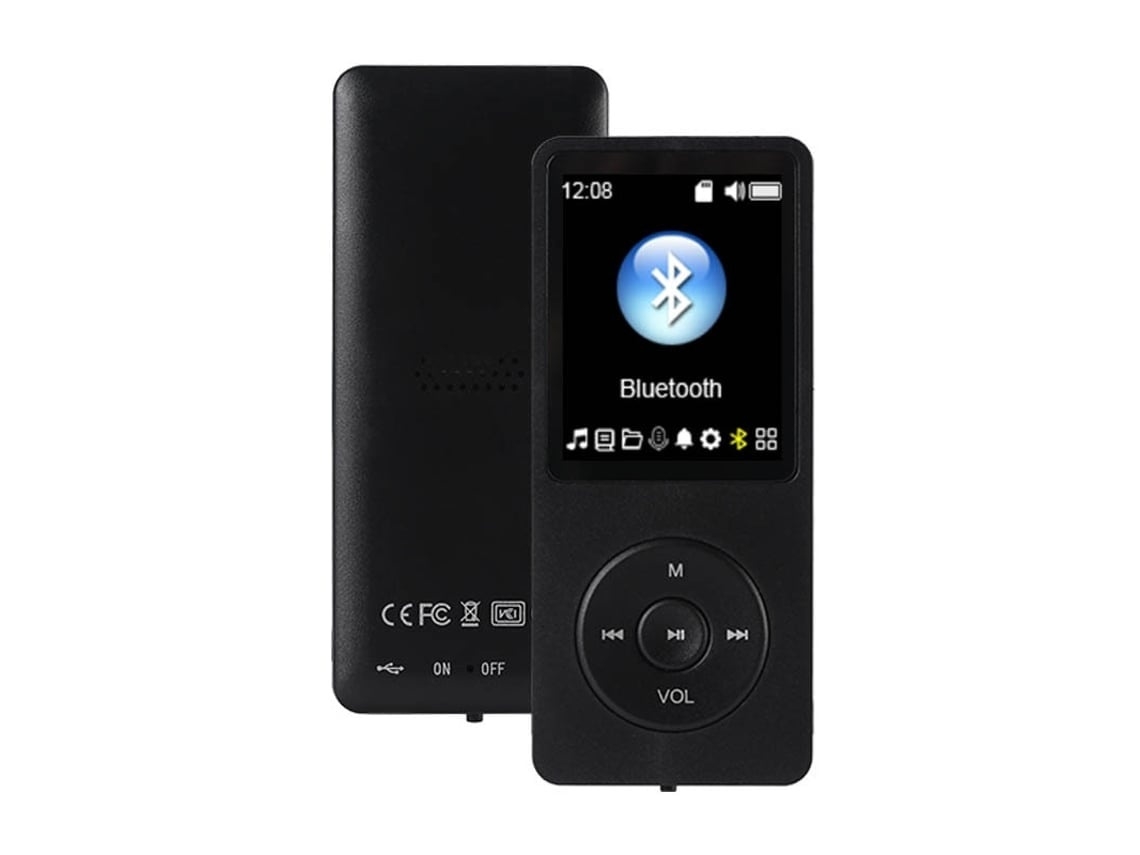 Leitor Mp3 Lurelia Ultrafino Com Ecrã Lcd 1,8'', Cartão 8gb Incluído, Preto