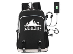 Mochila Fortnite Escolar Impermeável Com Entrada Usb E Para Fone De Ouvido. Aquaforge