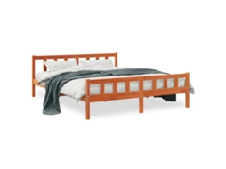 Cama Sem Colchão 160x200 cm Madeira Pinho Maciço Castanho mel MAISON EXCLUSIVE
