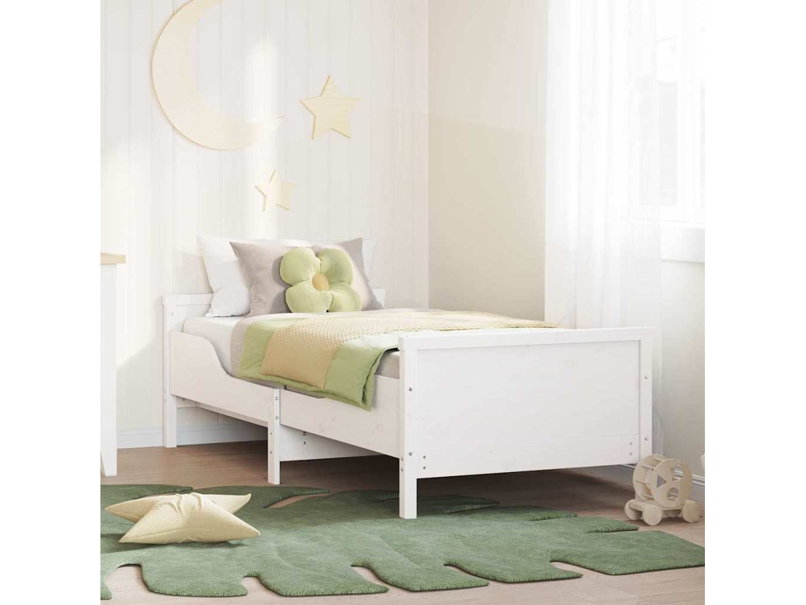 Vidaxl Estrutura da Cama Branco 80 X 200 Cm Madeira Processada