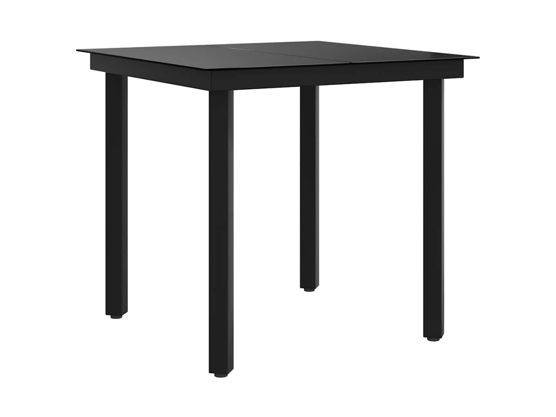 Maison Exclusive - Mesa De Jantar Para Jardim 80x80x74 Cm Aço E Vidro Preto