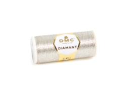 Linha de Bordar Metalizada DMC Diamant 380 Prateado D168