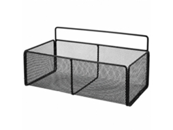 Organizador De Cesta Metal Pendurado, Preto, Prateleira Armazenamento Montada Na Parede Para Cozinha, Banheiro