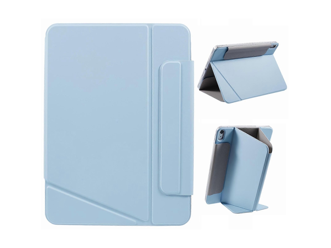 Capa Hengrongshen para iPad Air (2020) com suporte multiangular e capa removível de couro sintético, azul (2022)
