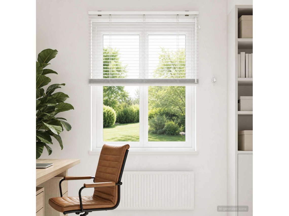 Vidaxl Cortina Veneziana Branco 85 X 160 Cm 35 Mm