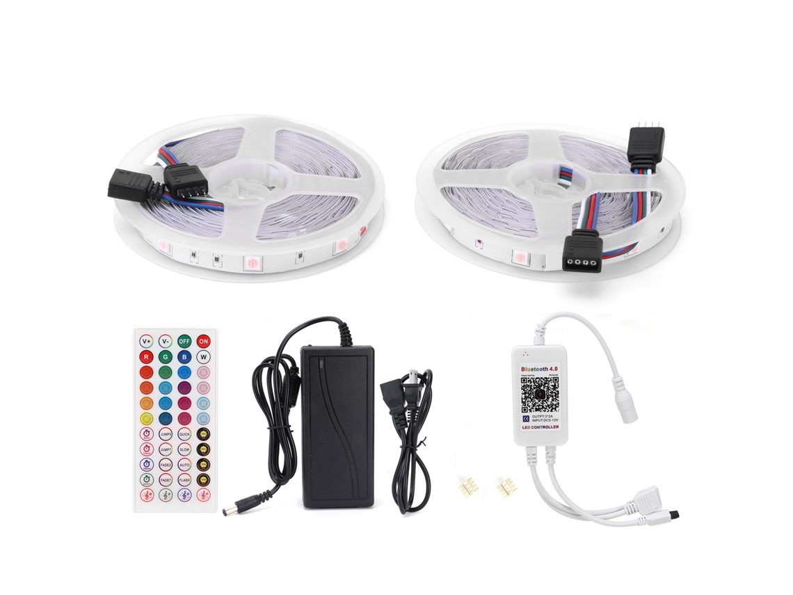 2026 tiras Led 5050 Smd Rgb 12v com Bluetooth, Luzes Decorativas para Casa, Carro e Festas, Mudança de Cor