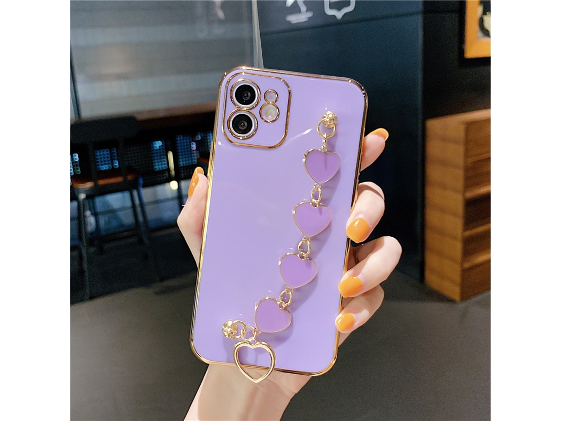 Capa LAXISCREED Iphone Xs Max Lilás 6d com Pulseira