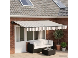 Vidaxl Toldo Retrátil Cinza Claro E Branco 4,5 × 3 M